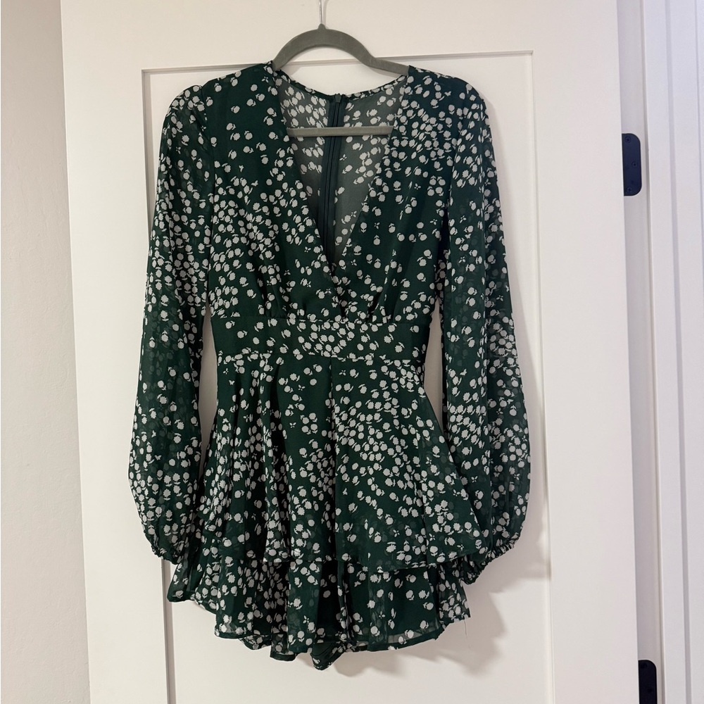 Elegant Green Floral Women's Top